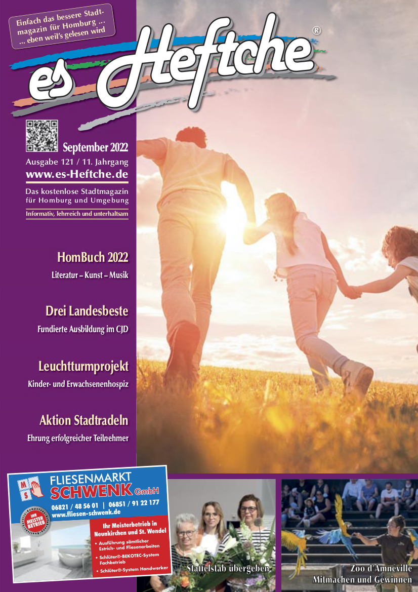 Ausgabe 121/September 2022 vom Stadtmagazin "es Heftche"®