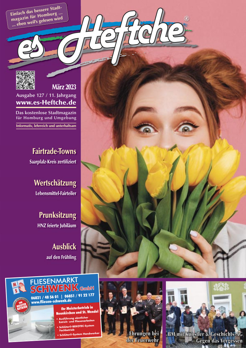 Ausgabe 127/März 2023 vom Stadtmagazin "es Heftche"®