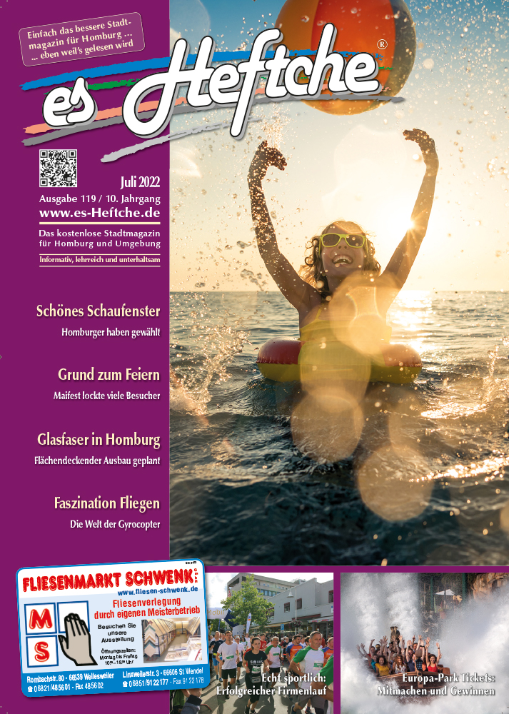 Ausgabe 119/Juli 2022 vom Stadtmagazin "es Heftche"®